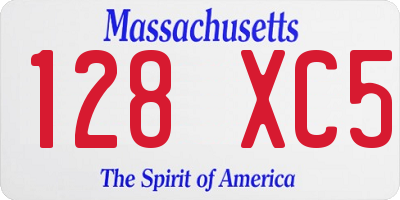 MA license plate 128XC5