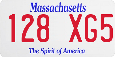 MA license plate 128XG5