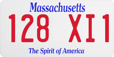 MA license plate 128XI1