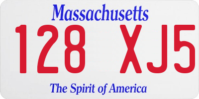 MA license plate 128XJ5