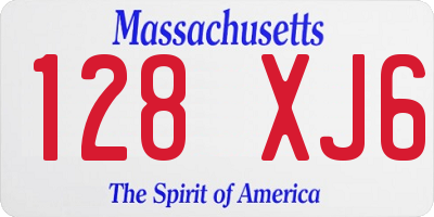 MA license plate 128XJ6