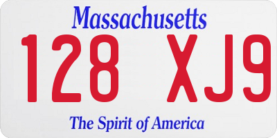 MA license plate 128XJ9