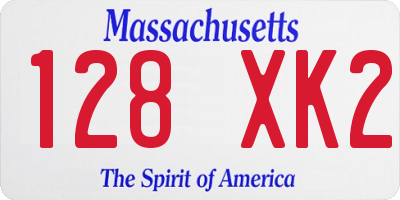 MA license plate 128XK2