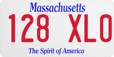 MA license plate 128XL0
