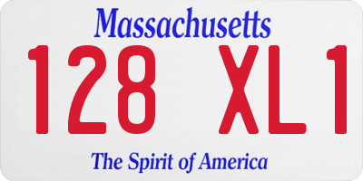 MA license plate 128XL1