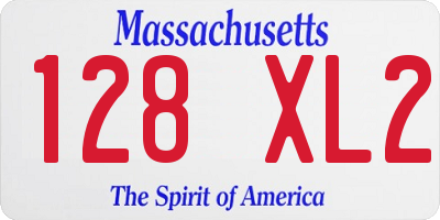 MA license plate 128XL2
