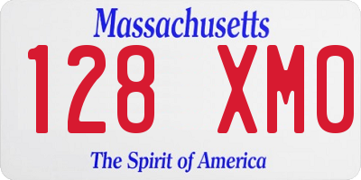 MA license plate 128XM0