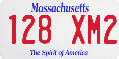 MA license plate 128XM2