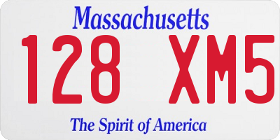 MA license plate 128XM5