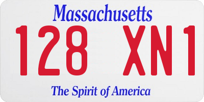 MA license plate 128XN1