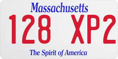 MA license plate 128XP2