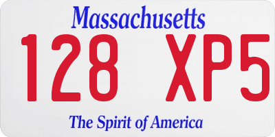 MA license plate 128XP5