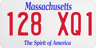 MA license plate 128XQ1