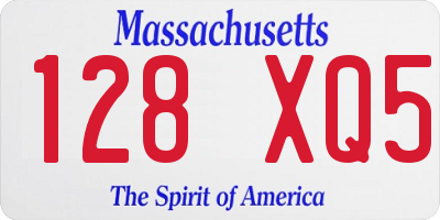 MA license plate 128XQ5