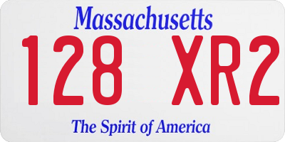 MA license plate 128XR2