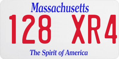MA license plate 128XR4