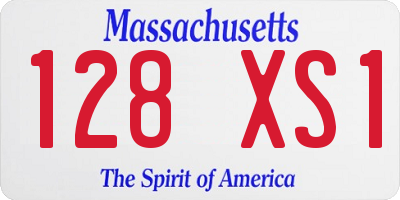 MA license plate 128XS1