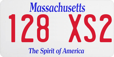 MA license plate 128XS2