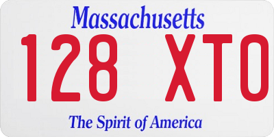 MA license plate 128XT0