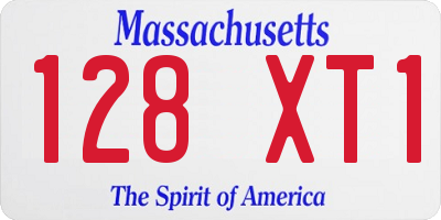 MA license plate 128XT1