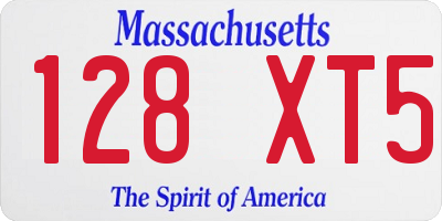 MA license plate 128XT5