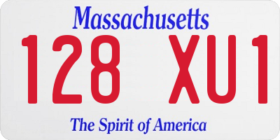 MA license plate 128XU1