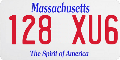 MA license plate 128XU6