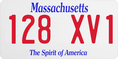 MA license plate 128XV1