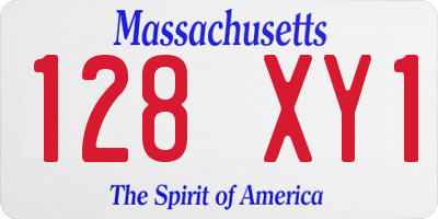 MA license plate 128XY1