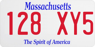 MA license plate 128XY5