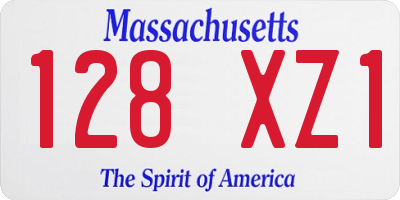 MA license plate 128XZ1