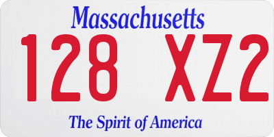 MA license plate 128XZ2