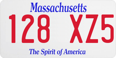 MA license plate 128XZ5