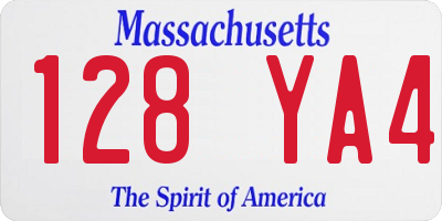 MA license plate 128YA4