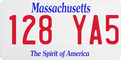 MA license plate 128YA5