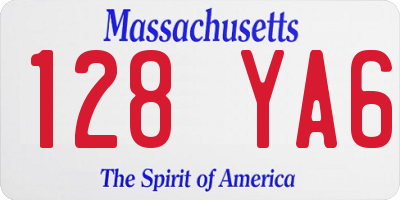 MA license plate 128YA6