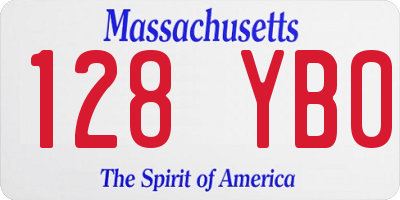 MA license plate 128YB0