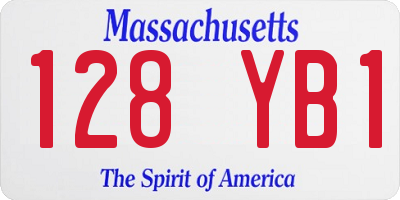 MA license plate 128YB1