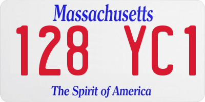 MA license plate 128YC1