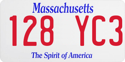 MA license plate 128YC3