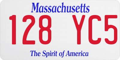 MA license plate 128YC5