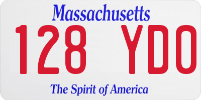 MA license plate 128YD0