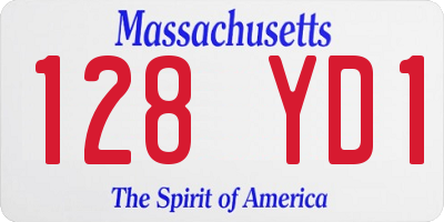 MA license plate 128YD1