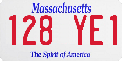 MA license plate 128YE1