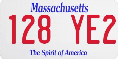 MA license plate 128YE2