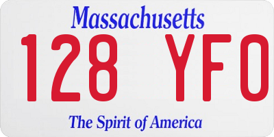 MA license plate 128YF0