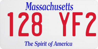 MA license plate 128YF2