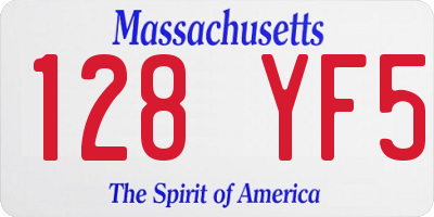 MA license plate 128YF5
