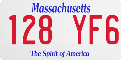 MA license plate 128YF6