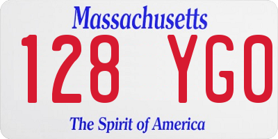 MA license plate 128YG0